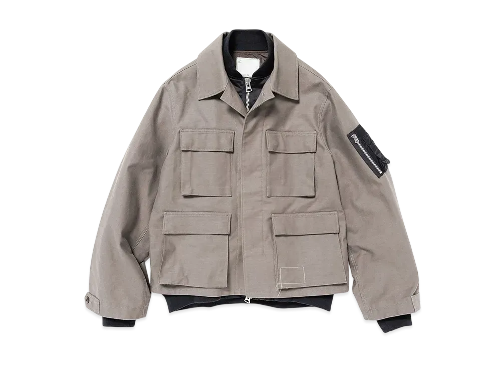 WTAPS x sacai Cotton Back Satin Jacket 02 / Jacket / Cotton Back Satin "Beige"