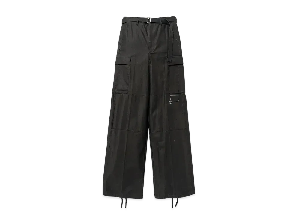 WTAPS x sacai Cotton Back Satin Pants 01 / Trousers / Cotton Back Satin "Black"