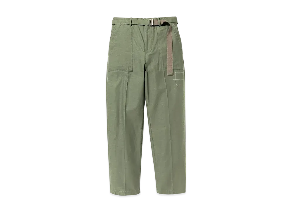 WTAPS x sacai Cotton Back Satin Pants 02 / Trousers / Cotton Back Satin "Olive Drab"