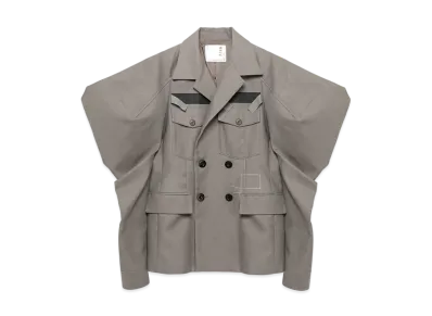 WTAPS x sacai Women's Cotton Back Satin Jacket "Taupe"