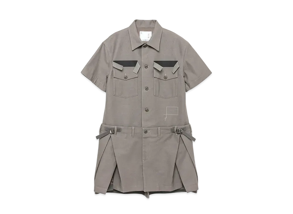 WTAPS x sacai Women's Cotton Back Satin Dress "Taupe"