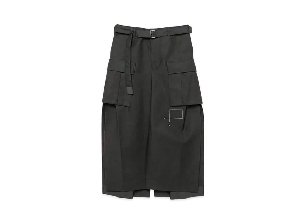 WTAPS x sacai Women's Cotton Back Satin Skirt "Black"