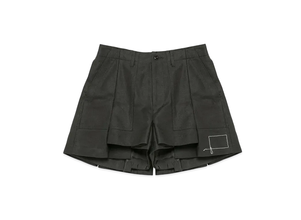 WTAPS x sacai Women's Cotton Back Satin Shorts "Black"