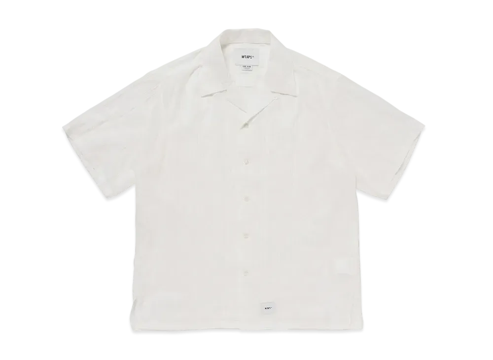 トップス WTAPS COTTON. DOBBY. TEXTILE WTAPS - Logo-Appliquéd Striped Cotton-Blend Dobby Shirt