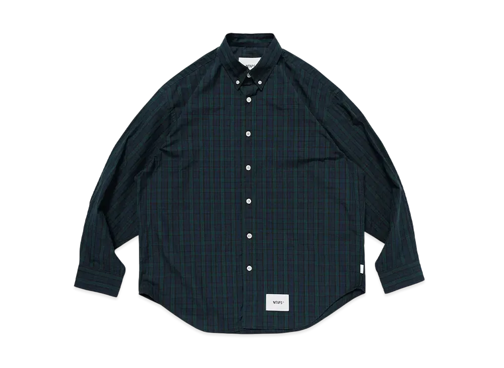 WTAPS Bd 03 / LS / Cotton. Broadcloth. Textile. Of "Green"