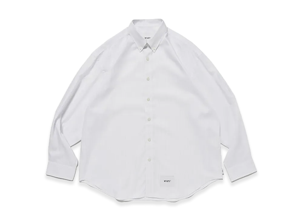 WTAPS BD 02 / LS / Cotton. Herringbone. Textile. Of "Blue"