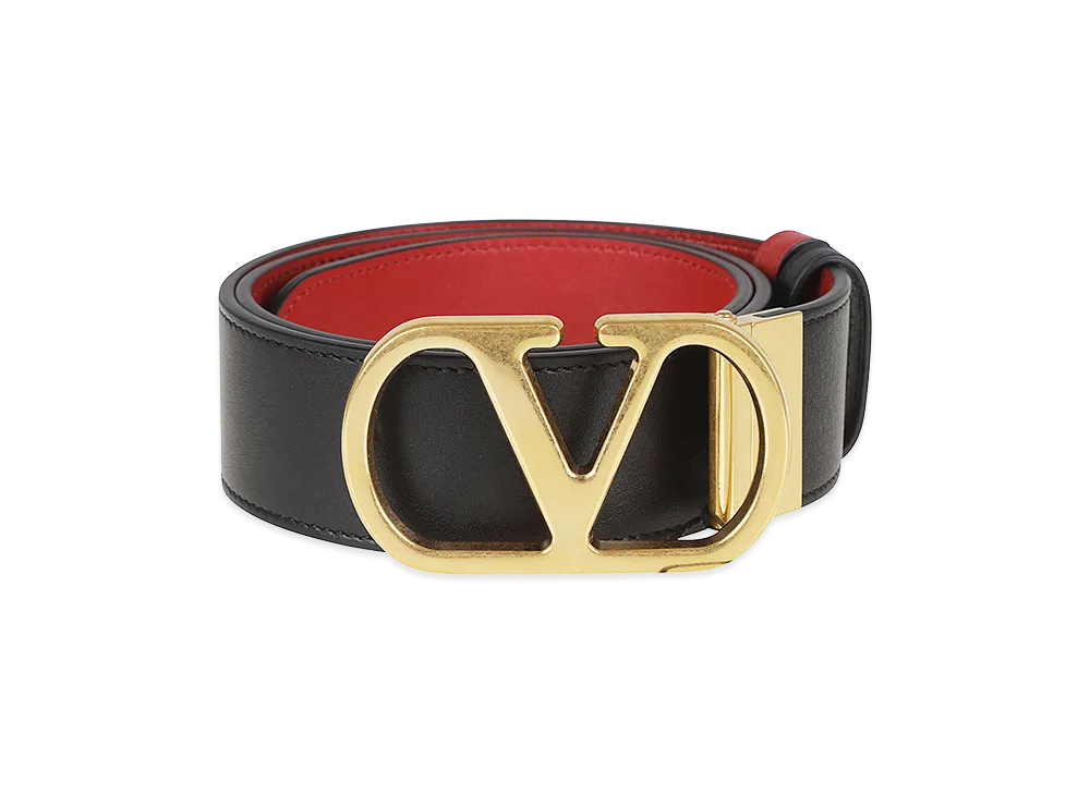 Valentino Women's Belt H. 40 Reversibile Vlogo Signature. "Black"