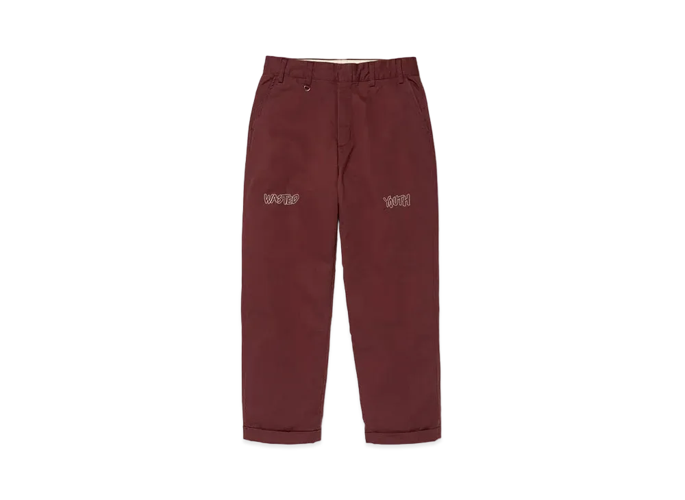 Wasted Youth Chino Pants "Burgundy" / VERDY