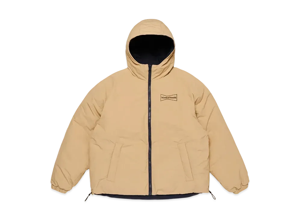Wasted Youth Reversible Padded Hood Jacket "Beige"