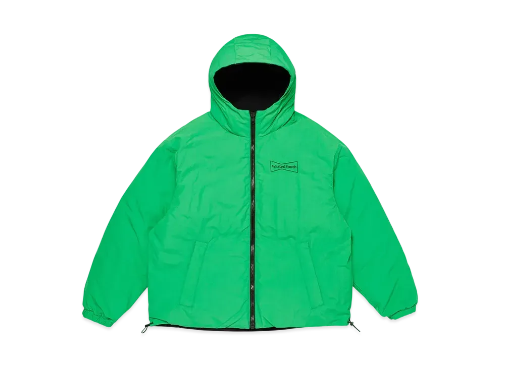 Wasted Youth Reversible Padded Hood Jacket "Green"