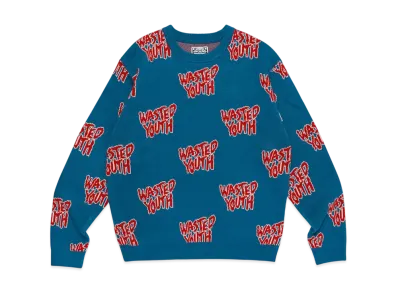 Wasted Youth Knit Sweater "Blue"