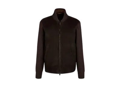 TOD'S Bi-material Short Jacket "Brown"