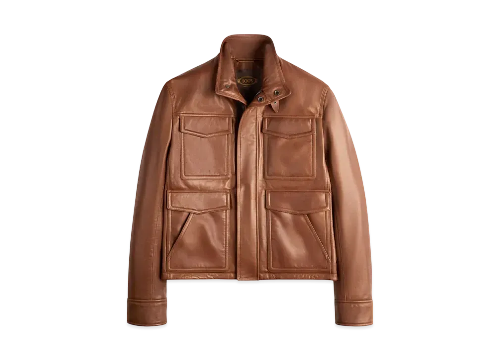 TOD'S Racing Jacket in Leather "Brown"