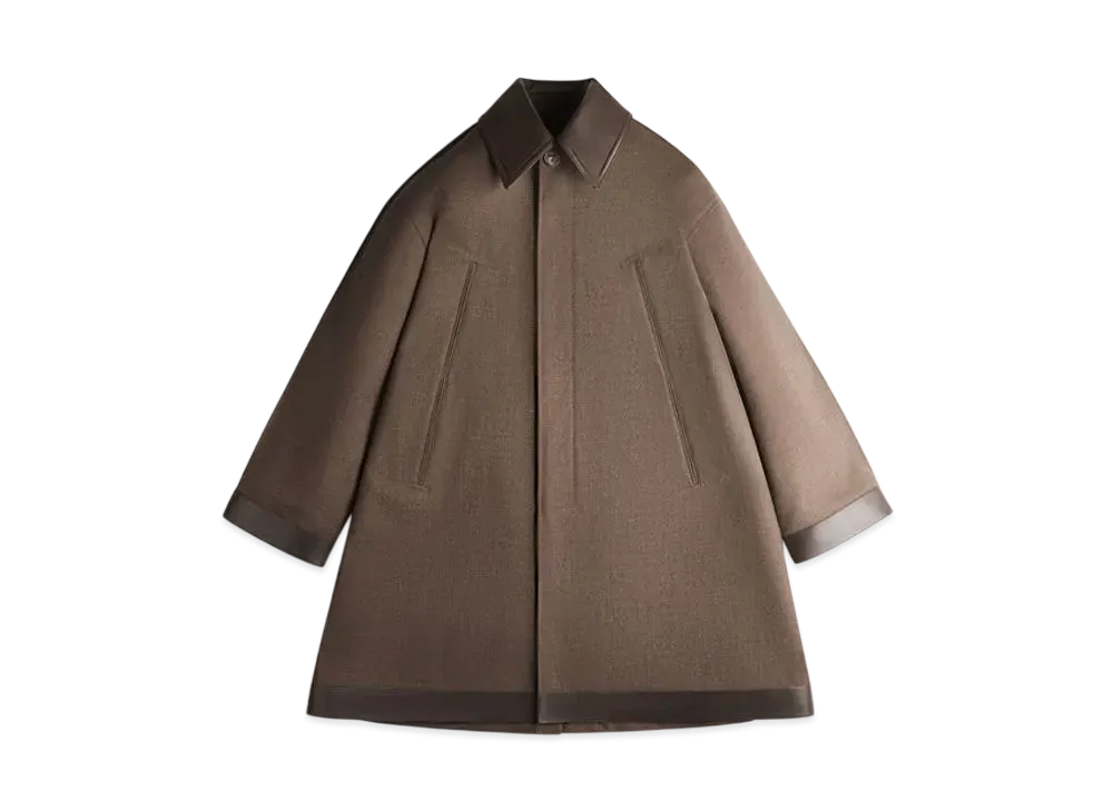 TOD'S Leather Insert Coat "Brown"