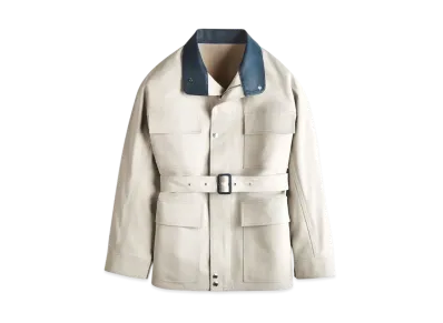 TOD'S Leather Insert Safari Jacket "Gray"