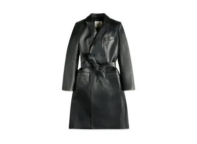 TOD'S Double Breasted Leather Trench "Black"