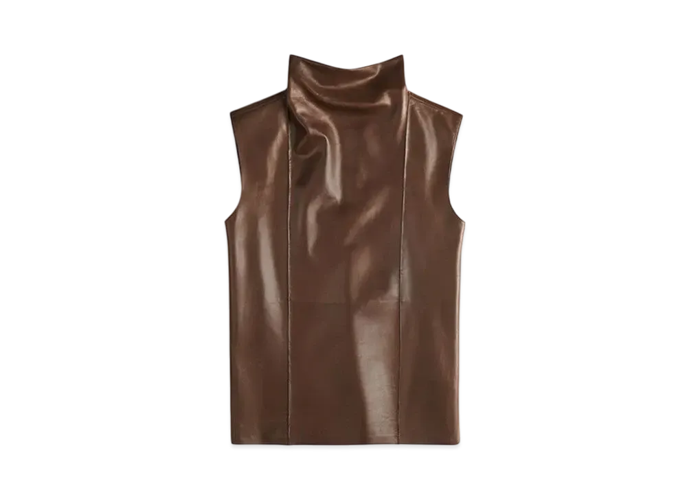 TOD'S Top in Nappa Leather "Brown"