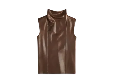 TOD'S Top in Nappa Leather "Brown"