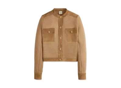 TOD'S Jacket in Wool with Suede Detailing "Brown"