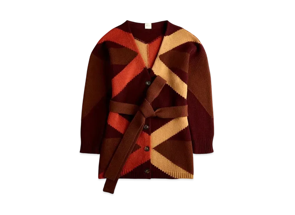 TOD'S Wool Cardigan "Orange/Beige/Bordeaux/Brown"
