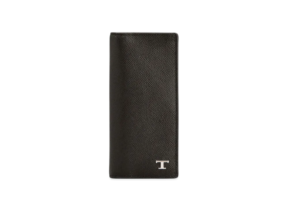 TOD'S Vertical Wallet in Leather "Brown"