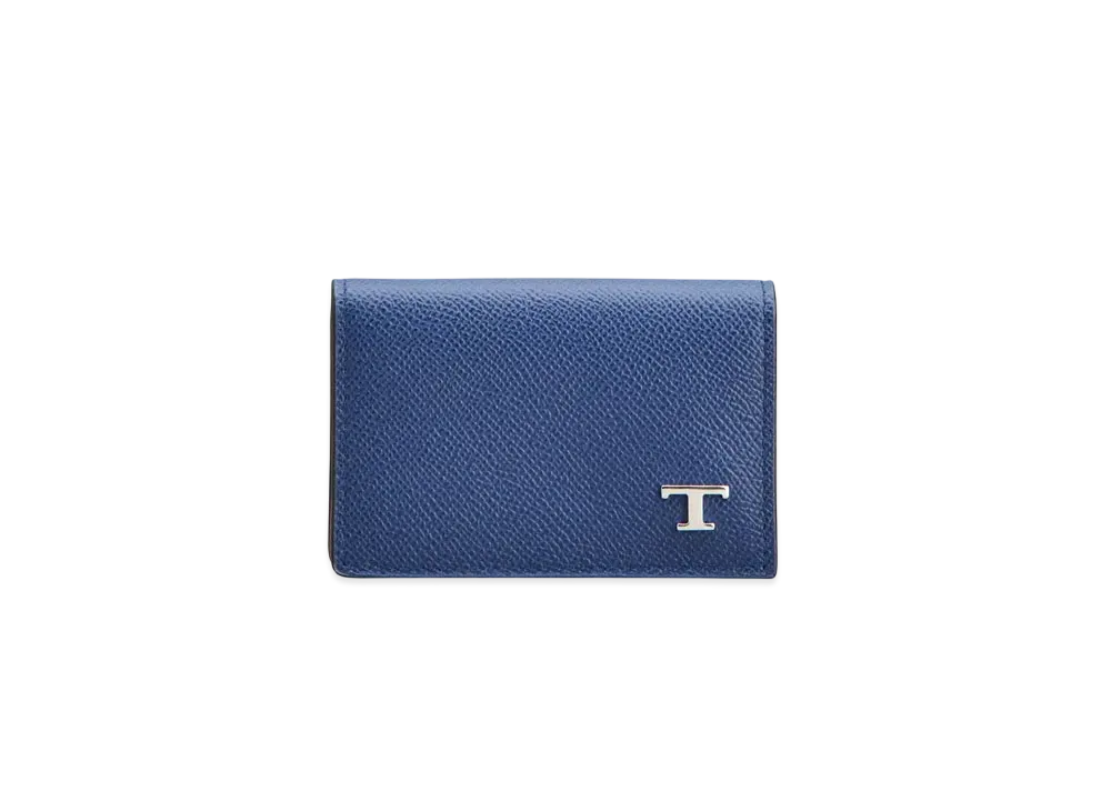 TOD'S Business Card Holder in Leather "Blue"