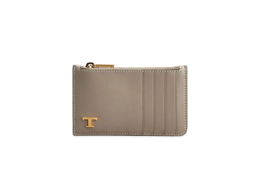 TOD'S Card Holder in Leather "Gray"