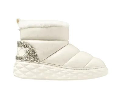 Jimmy Choo Women's Xan Nappa Leather Crystal Boots "X Latte Mix"