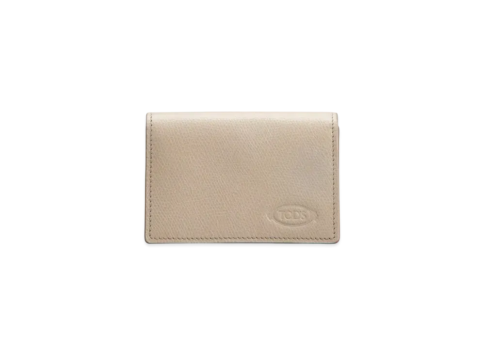 TOD'S Business Card Holder in Leather "Gray/Blue"