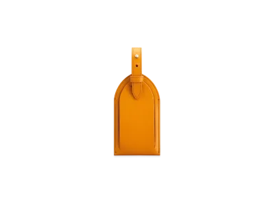 TOD'S Address Tag in Leather "Orange"