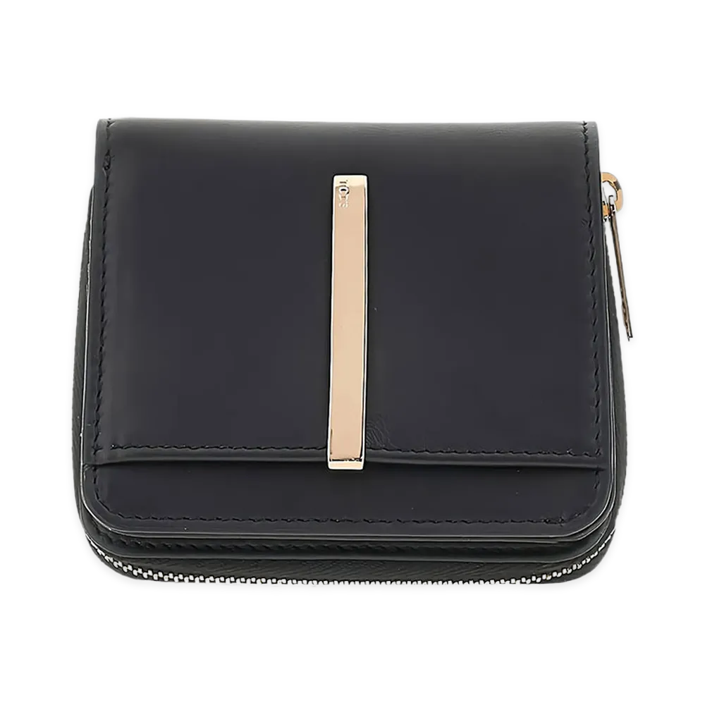 TOD'S Women's Porta Biglietti Da Visita in Pelle "Black"
