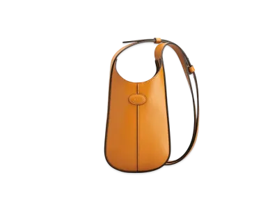 TOD'S Micro Hobo Di Bag in Leather "Orange "