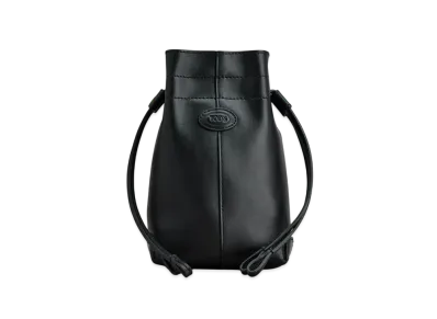 TOD'S Di Bag Leather Drawstring Micro "Black"