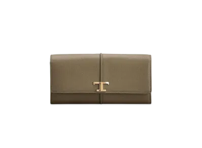 TOD'S T Timeless Wallet in Leather "Green"