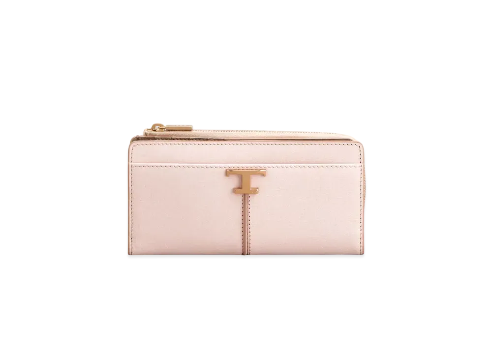 TOD'S T Timeless Wallet in Leather "Pink"