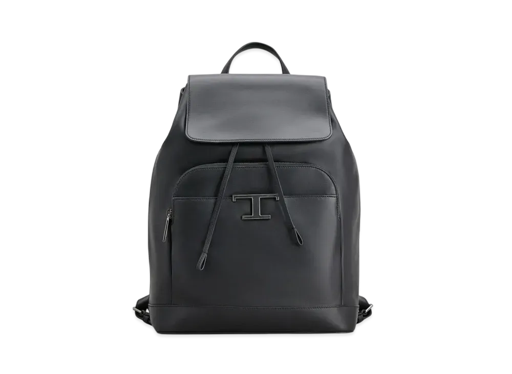 TOD'S T Timeless Backpack in Leather Medium "Black"