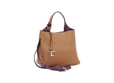 TOD'S Women's T Timeless Handbag "Brown/Bordeaux"