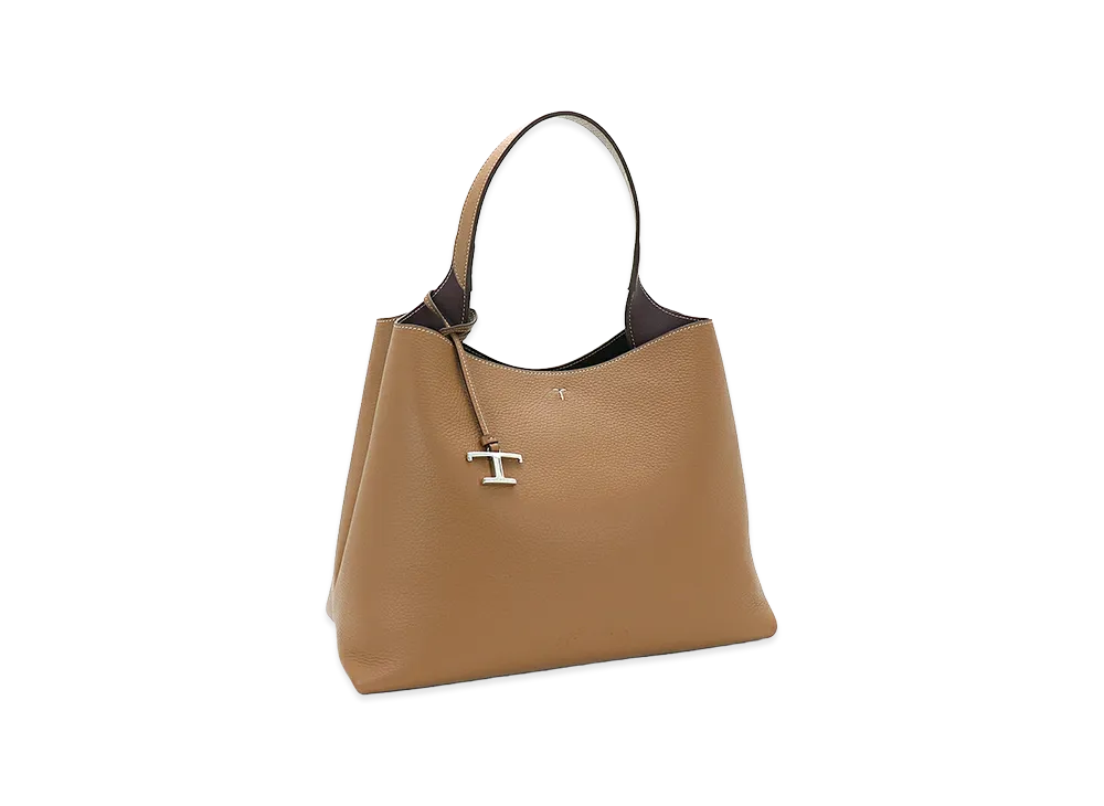 TOD'S Women's T Timeless Charm Tote Bag "Brown/Bordeaux"