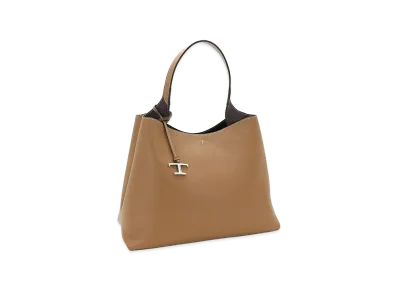 TOD'S Women's T Timeless Charm Tote Bag "Brown/Bordeaux"