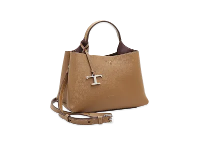 TOD'S Women's T Timeless Charm Leather Micro Handbag "Brown/Bordeaux"