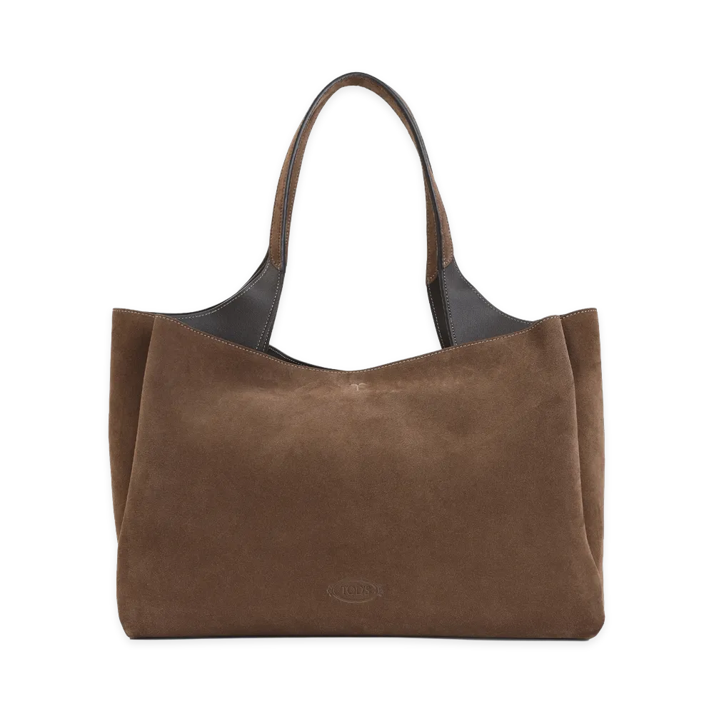 TOD'S Women's Tabacco Palissandro Apa Medium Suede Shoulder Bag "Brown"