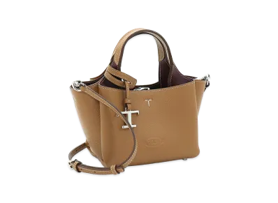 TOD'S Women's Leather Micro Handbag "Brown/Bordeaux"