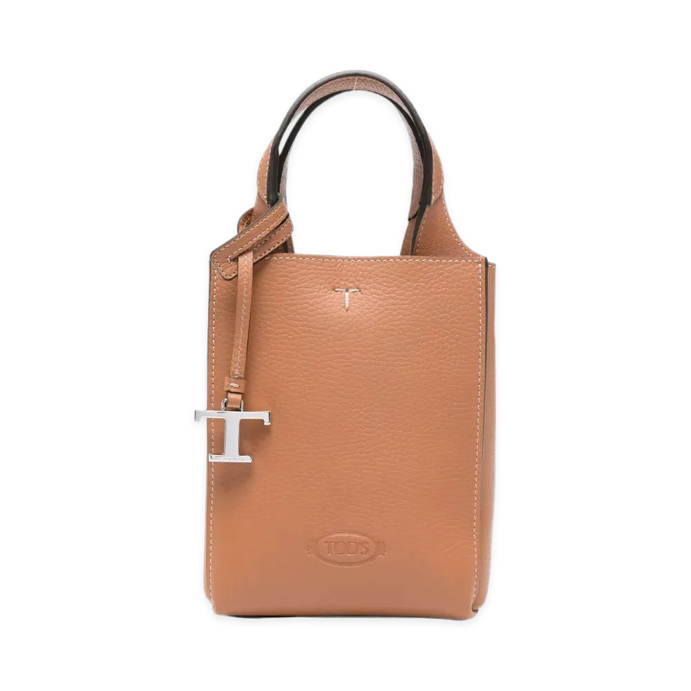 TOD'S Women's Borsa A Mano Micro Con Pendente Logo "Brown"