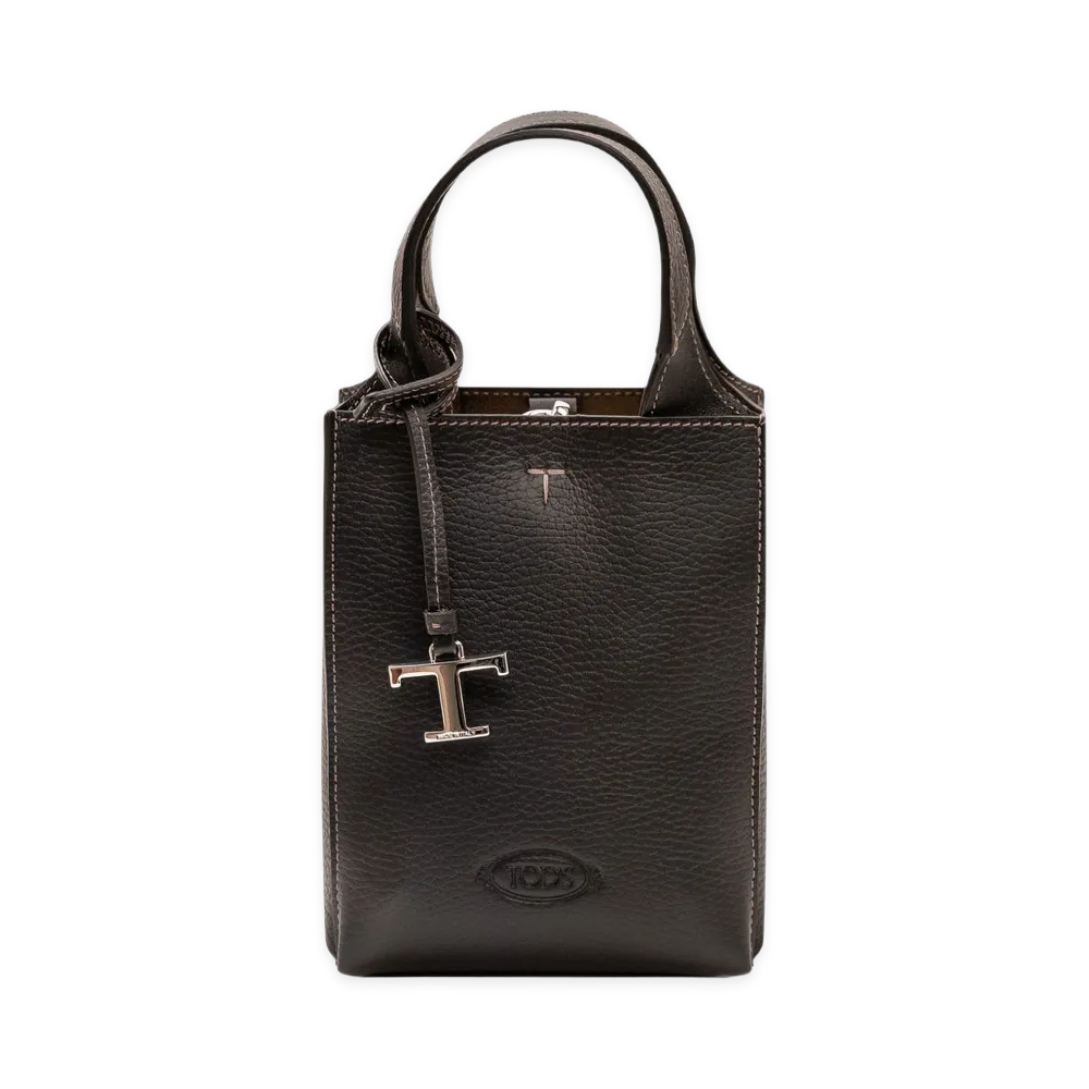 TOD'S Women's Micro Handbag with T-Pendant "Black"
