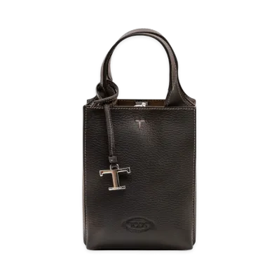 TOD'S Women's Micro Handbag with T-Pendant "Black"