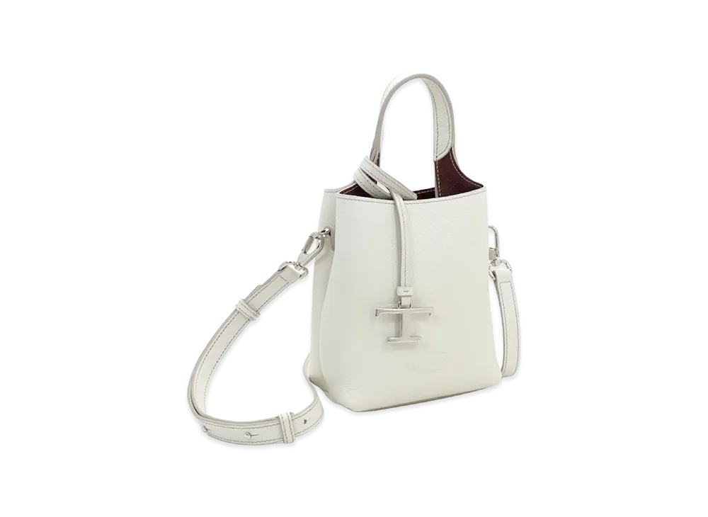 TOD'S Women's Leather Micro Handbag "White/Bordeaux"