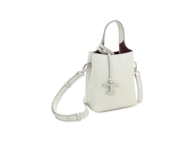 TOD'S Women's Leather Micro Handbag "White/Bordeaux"