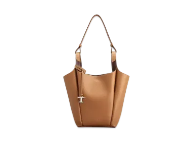 TOD'S Leather Bucket Bag Small "Brown/Bordeaux"