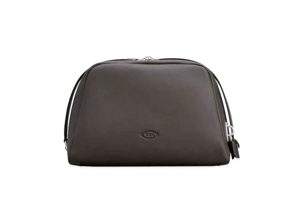TOD'S Darsena Pouch Bag in Leather Medium "Brown"