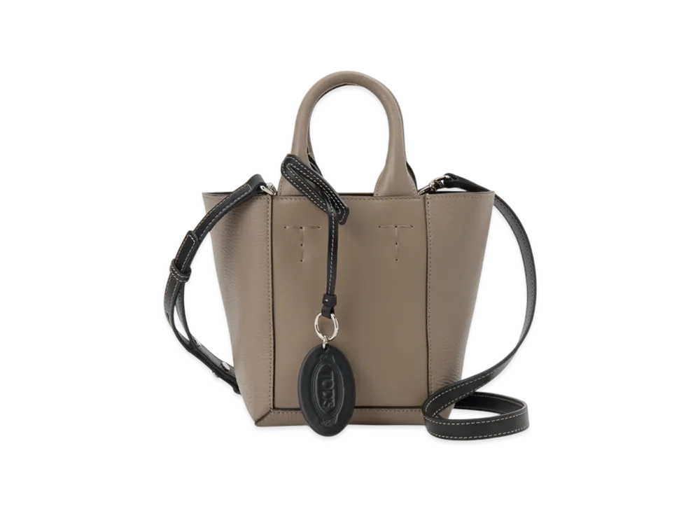 TOD'S Shoulder Leather Bag Mini "Taupe"